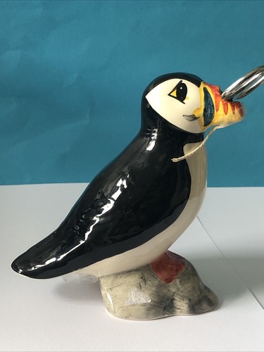Puffin String holder With Scissors And String - Babbacombe Pottery