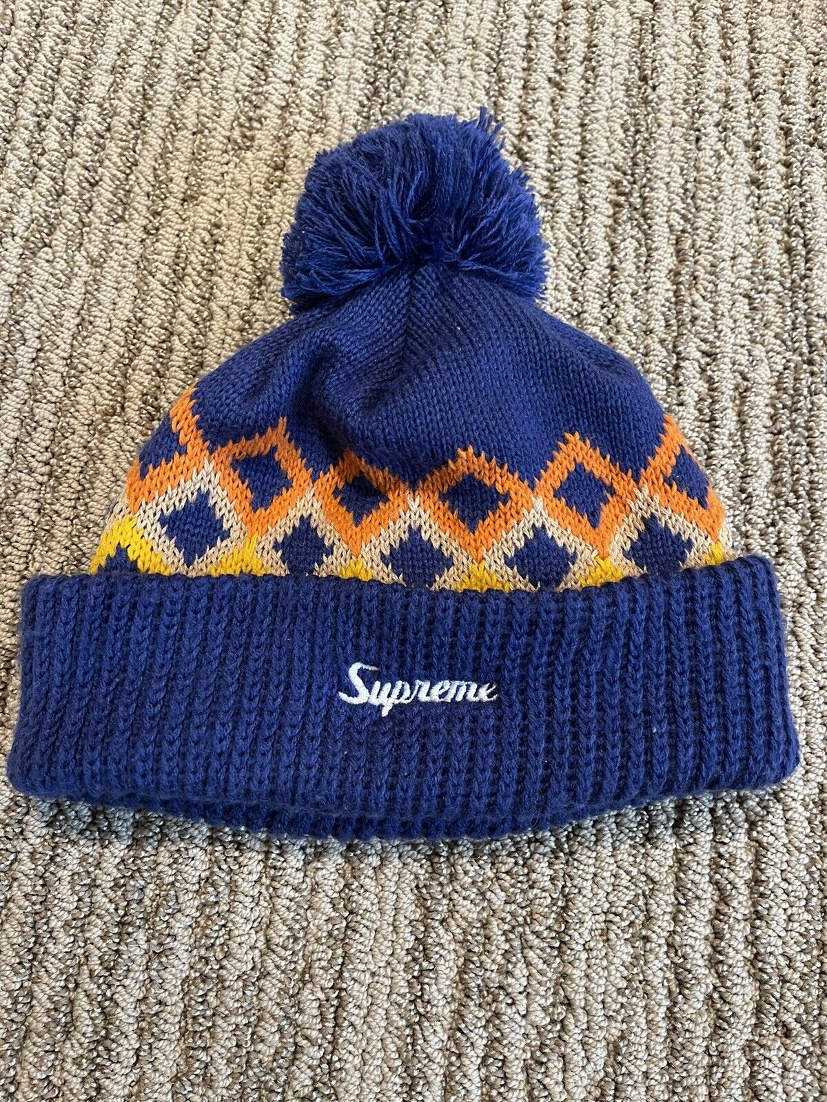 Supreme Beanie Classic Script Pom Pom Lime Blue Gray Black Hat | eBay