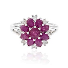 925 Sterling Silver African Ruby Gemstone Ring For Women's, Gift For Her