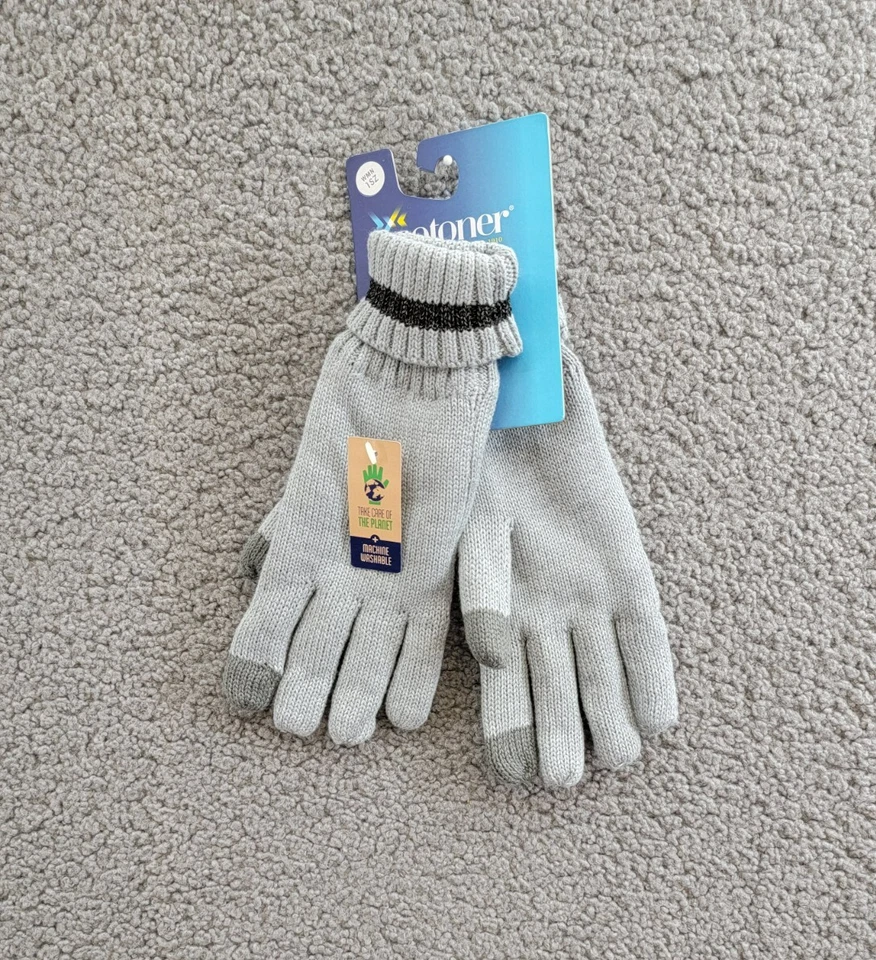 Guantes reflectantes forrados Isotoner Signature para mujer talla única gris claro sin cordones Foto 2 de 4
