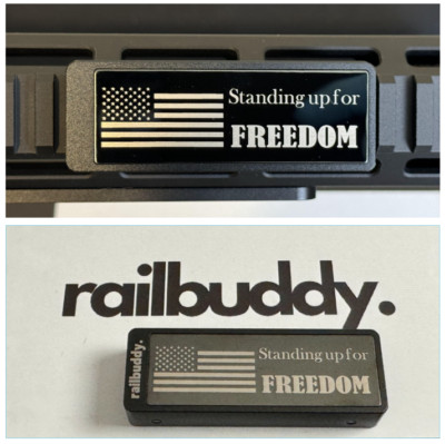 Custom laser titanium stainless steel Picatinny Rail Cover. ''Freedom Flag''