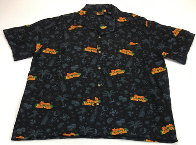 KAHLUA Rum-Cola Short Sleeve Button Up Men s Shirt 100% Rayon Size Large