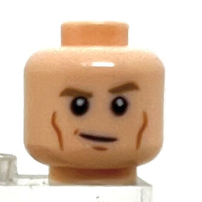 LEGO Middle Age Man Male Face Part Head Double Sided w/ Scuff & Bandage