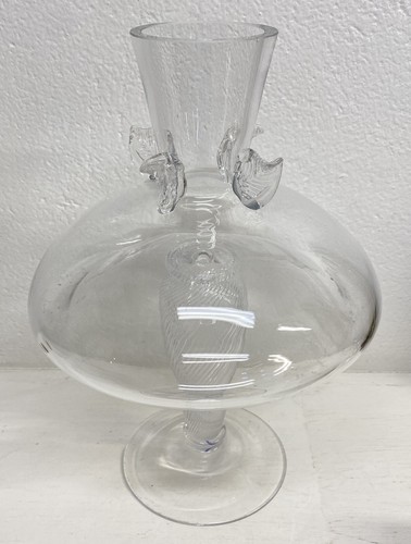 ALZATA CENTROTAVOLA DESIGN VETRO COPPA DRIADE KOSMO ANNI 80 ART GLASS VINTAGE - Foto 3 di 12