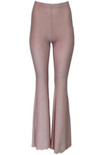 SLEEPER METALLIC STRETCH JERSEY FLARED PANTS XSMALL