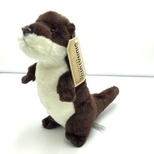 Destination Nation River Otter Brown Cream Plush Tags 9" Aurora Signature