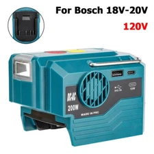 120V 220V 200W Portable Inverter Power Bank Charger For Bosch 18V Li-ion Battery