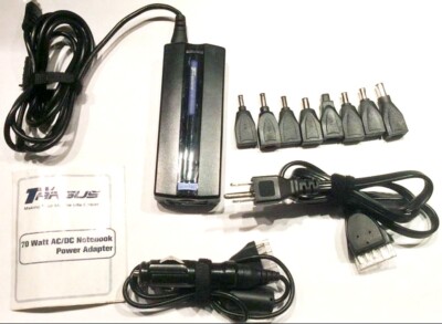 Targus AC/DC Notebook Power Adapter ac70u with 8 Adapters and Carrying Case