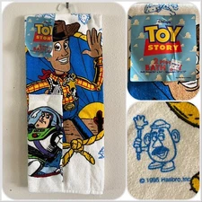 NOS 1995 Toy Story Woody Buzz Lightyear 2 Piece Bath Towel Set w/ Tags 90s VTG
