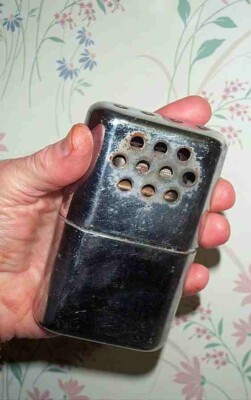 HAND WARMER Fuel Heater Aladdin Jon-E Vintage USA Big Size G.I. Chrome Camping