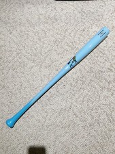 Maple Wood Baseball Bat 33.5in. Full Powder Blue / Baby Blue. Tropical Logo. Cup