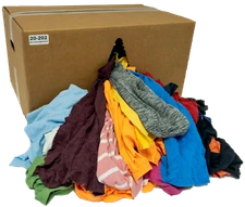Colored Knit Rags 50 LB Box - T-Shirt Wiping Cleaning Cloths 