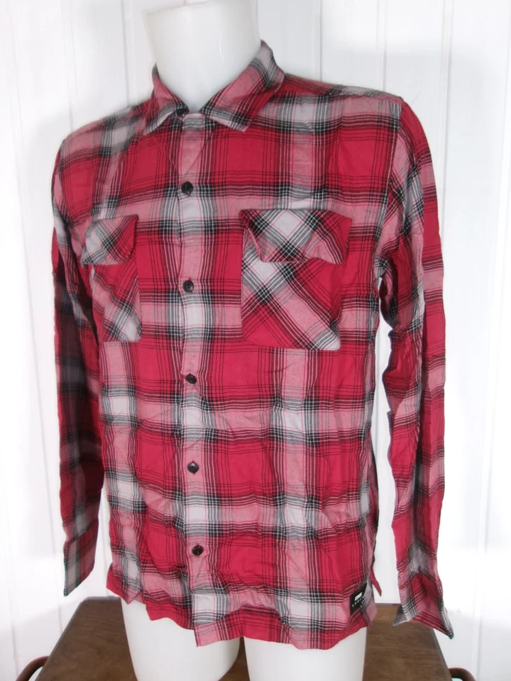 Chemise bucheron viscose carreaux rouge ecossais EDWIN garage shirt LS M/40 - Photo 3/4