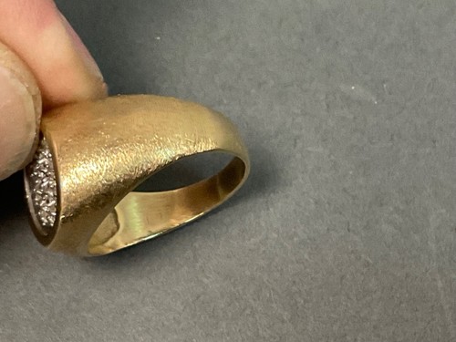 Vintage 14k gold 10 single cut diamonds mens wedding band ring Size 7 - Picture 12 of 16