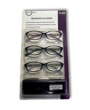 3 pack Design Optics PRP/BLK/BLU +1.50 readers NEW!