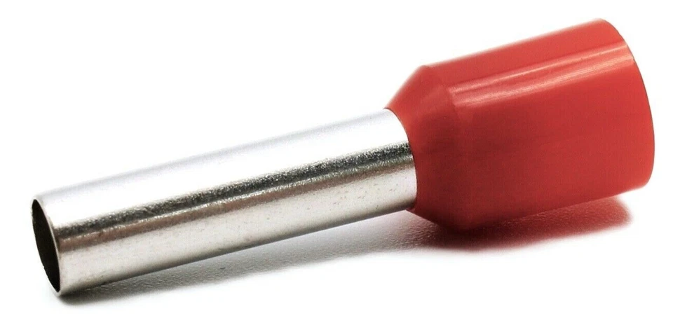 Hilpress Aderendhülsen 10mm2 rot lang Hülse 18mm isoliert 10,0L 100 Stück