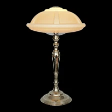 Art Deco Table Lamp "SPACE NEEDLE" Chrome Bauhaus 60Cm