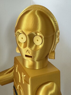 3D Printed - Star Wars C-3PO DROID XL Brick Figure - 8.5 Inches / Lego Inspired