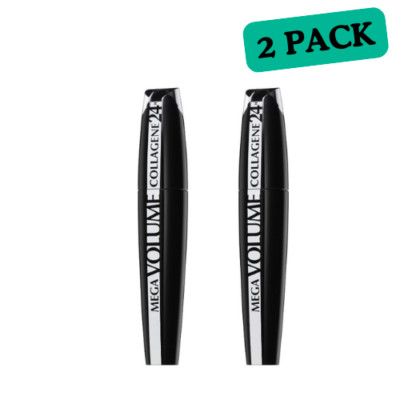 2 x L'Oreal Paris Mega Volume Collagene 24HR Extra Black 9ml New Sealed