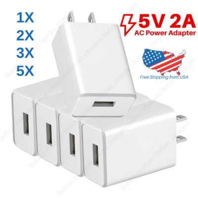 1-5X Universal 5V 2A USB Wall Charger AC Power Adapter Fast Charging US Plug Lot