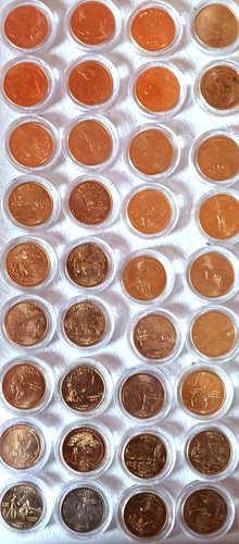Gold Toned Quarters State Territories Individual Cases Uncirculated 116 Quarters - Picture 14 of 21