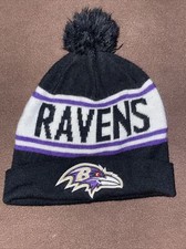 Youth Baltimore Ravens knit hat with Pom NFL Team Apparel OSFA