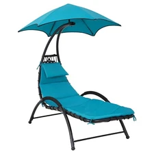 Lounge Chair Patio Chair Swing Hammock Chair with Waterproof Canopy Removable