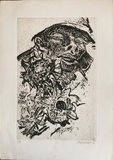 Cesco Magnolato incisione acquatinta 1962 Figura 65x46 firmata numerata 48/50