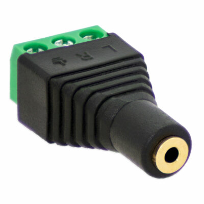 Klinken Buchse 2,5mm Adapter > Terminal Block 3-Pin Schraub Klemmen Vergoldet