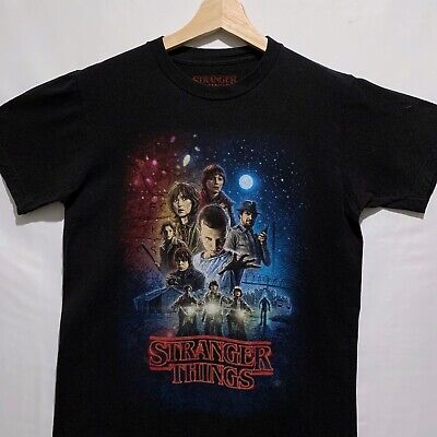 Men's Stranger Things Retro Piggyback Poster T-shirt - Black