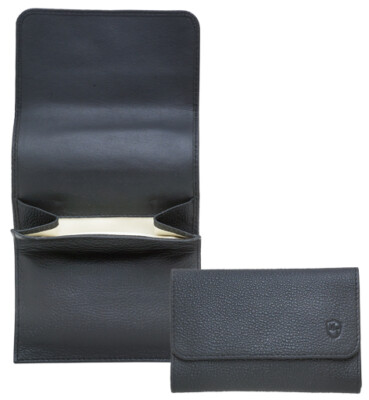 Mitchell Thomas Black Leather Pipe Tobacco Roll Up Day Pouch Rubber Lining 9313