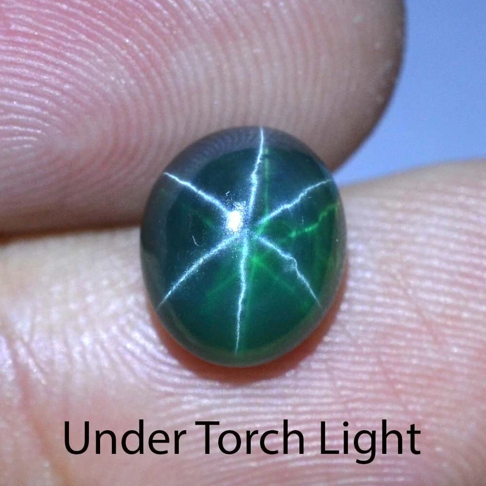 4.50 Ct 9.3x8 MM Emerald Green Star Sapphire 6 Rays Lab Corundum VDO EGS10342 - Image 2 of 4