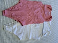 OQQ Women s 2pack Body Suits Ribbed Scoop Neck Snap Closure Pink/white XL NWOT