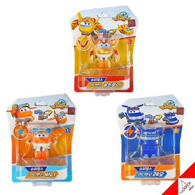 Super Wings Staffel 5 Mini GOLDEN BOY, LEO, SUNNY Transformer Roboter Figur...