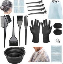 21Pcs Professional Hair Dye Kit with Brushes, Bowl, Clips  Caps for Home/Salon