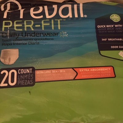 Prevail Per-Fit Adult Underwear Size Extra Large PF-513 CASE (4 pkgs.) - 80ct.