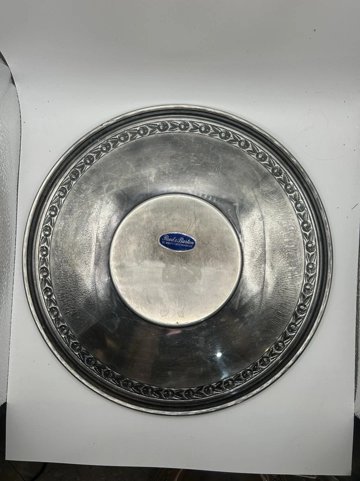 Посеребренный поднос и блюдо с узором Reed And Barton 1204 розы 1960-е 92,5% звезда - Изображение 4 из 4