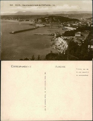 CPA Nizza Nice Vue prise de la route de Villefranche 1928
