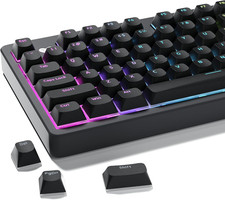XVX Shine through Keycaps, Black Semi Translucent Keycap Set, Double Shot PBT Ke