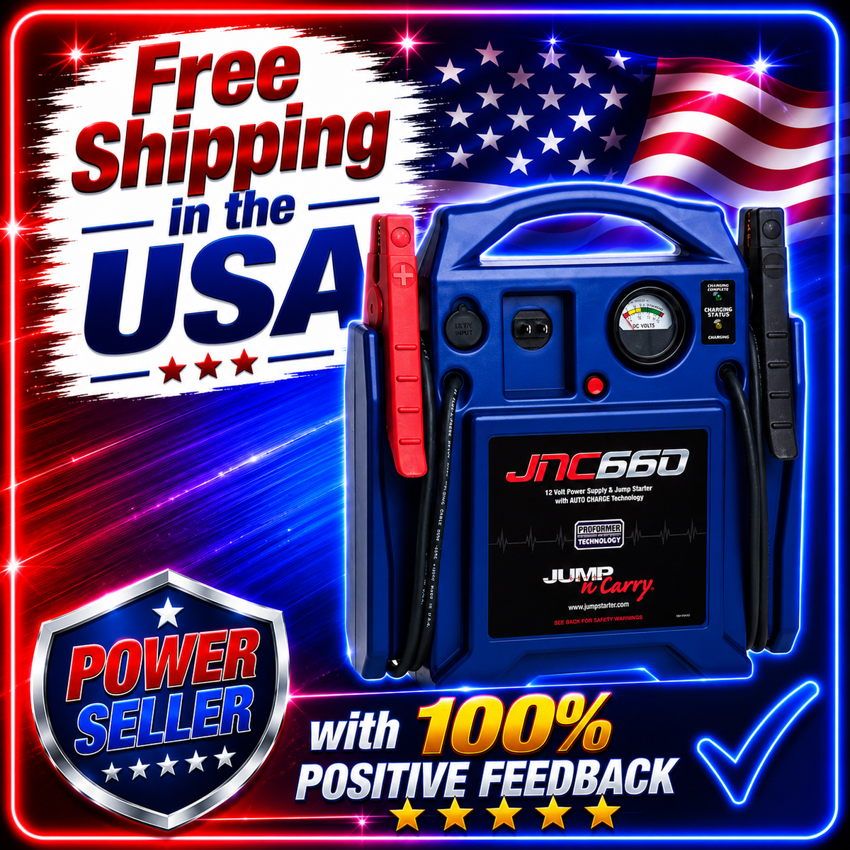 Clore Automotive Jump N Carry JNC 660 1700 Peak Amp 12 Volt Jump
