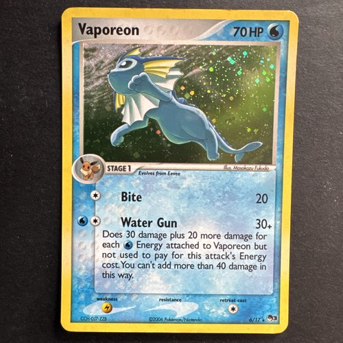 Pokémon TCG Vaporeon Holo Rare - POP Series 3 - 6/17 English 2006 -