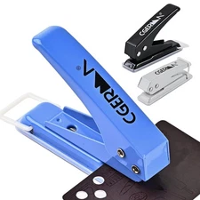 Single Hole Puncher 3 Pack ，1/4" Hole 50% Labor Savings Heavy Duty Metal Punc...