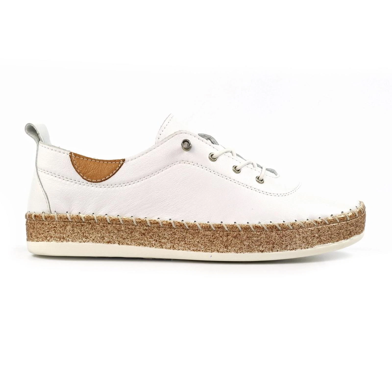Lunar Evie leather plimsoll White