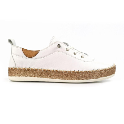 Lunar Evie Leder Plimsoll weiß