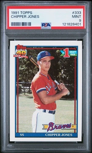 1991 Topps #333 Chipper Jones PSA 9