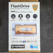 LXM 256GB Gold Dual-Drive USB 2.0 Flash Drive for iPhone iPad PC Mac