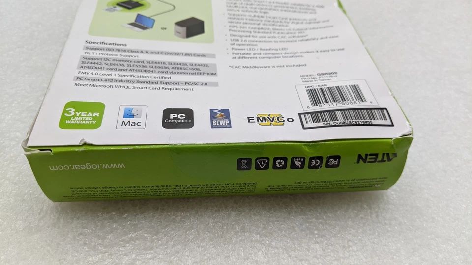 NEW IOGear GSR202 USB Smart Card Access Reader in Black W/ FREE SHIPPING - Image 4 of 4