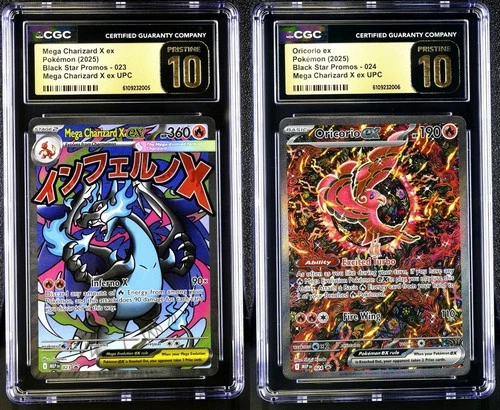 CGC 10 PRISTINE Mega Charizard ex 023 Oricorio ex 024 Phantasmal SEQUENTIAL SET