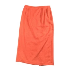 VTG Travis Ayers Coral Textured Midi Pencil Skirt Slit Women 14 90s Quiet Luxury