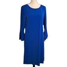 NWT Chaps Women's Blue Bell Sleeve Career Party Cocktail Office Dress Sz 10